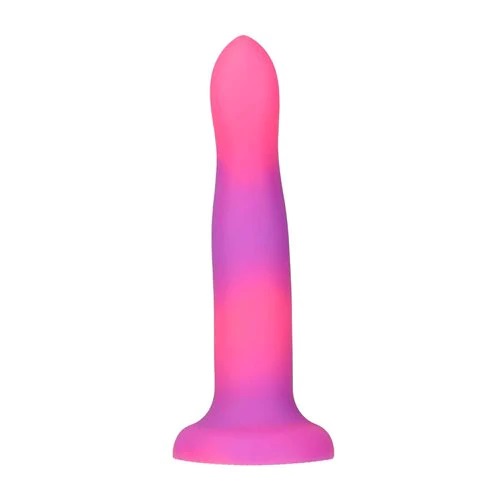 Addiction - Rave - Glow in the Dark Dildo 8 - Фалоімітатор, що світиться в темряві (рожевий з синім)