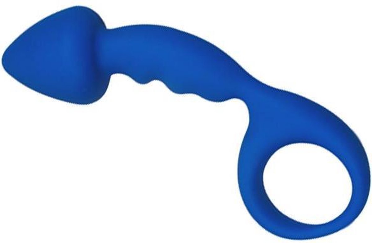 Adrien Lastic Budy Blue - анальная пробка со стимулирующей ножкой, 13х2.5см (синий)