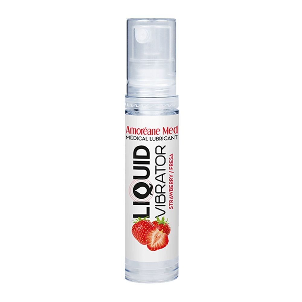 Amoreane Med Liquid Vibrator Strawberry - лубрикант с эффектом вибрации, 10 мл.