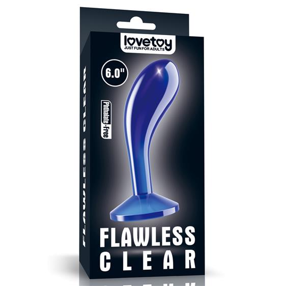 Анальная пробка - Flawless Clear Prostate Plug 6" Blue