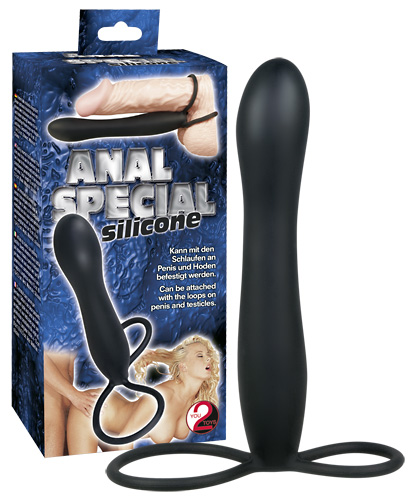 Anal Special Silicone Black - Анальная насадка, 15 см (черный)