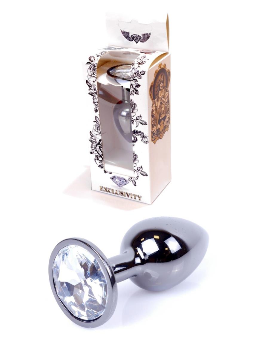 Анальная пробка – Jewellery Dark Silver Plug Clear