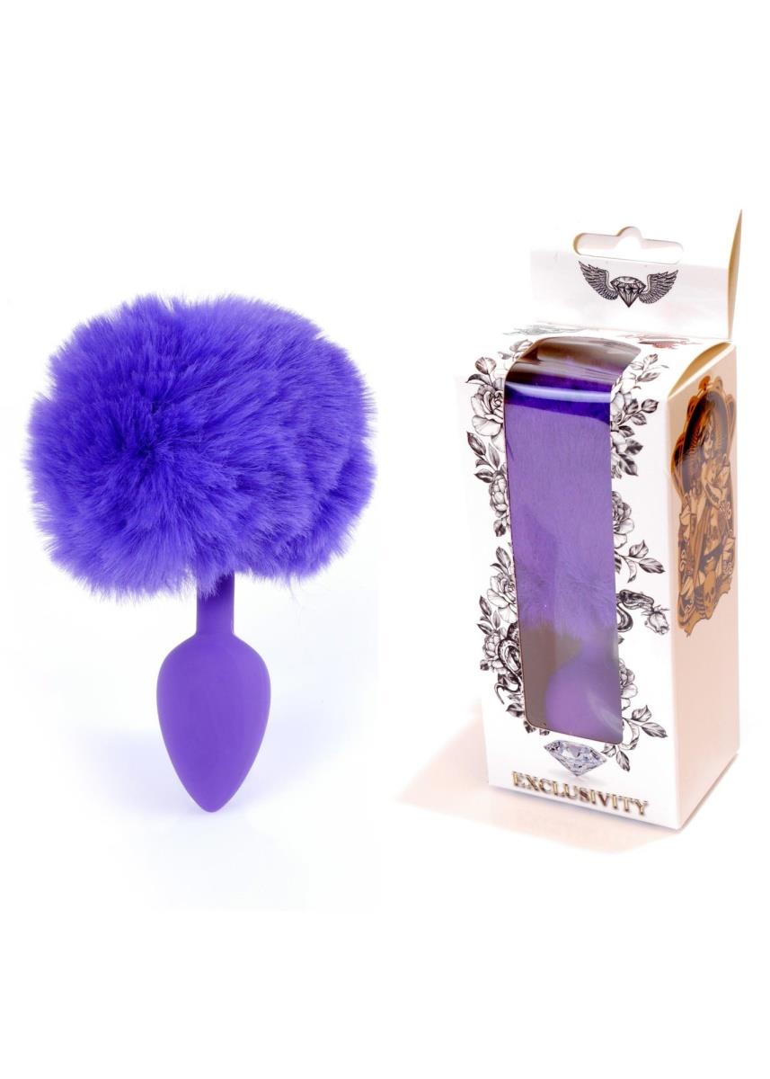 Анальна пробка - Jewellery Silicon Plug  Bunny Tail  Purple