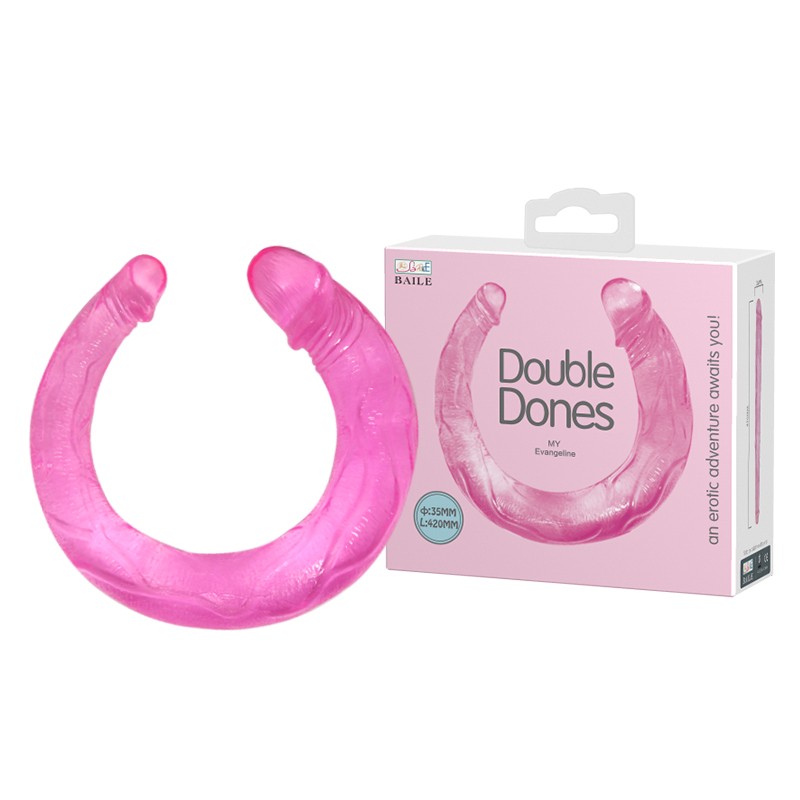 Baile Double Done DoubleDong Pink - Двосторонній фалоімітатор, 42 см (рожевий)