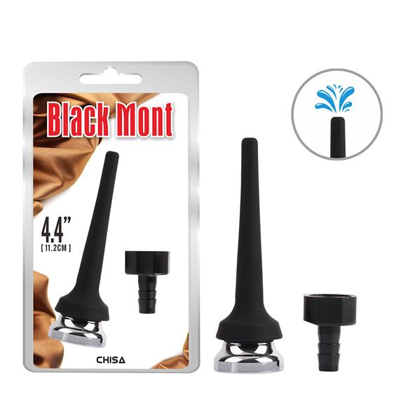 Трубка для анального душу - Black Mont Tapered Silicone Enema Attachment 4.4"