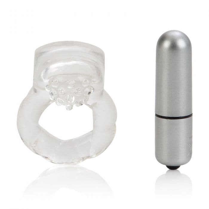 CalExotics Nubby Lovers Delight - vibrating ring, 7.5x3.5 cm (transparent)