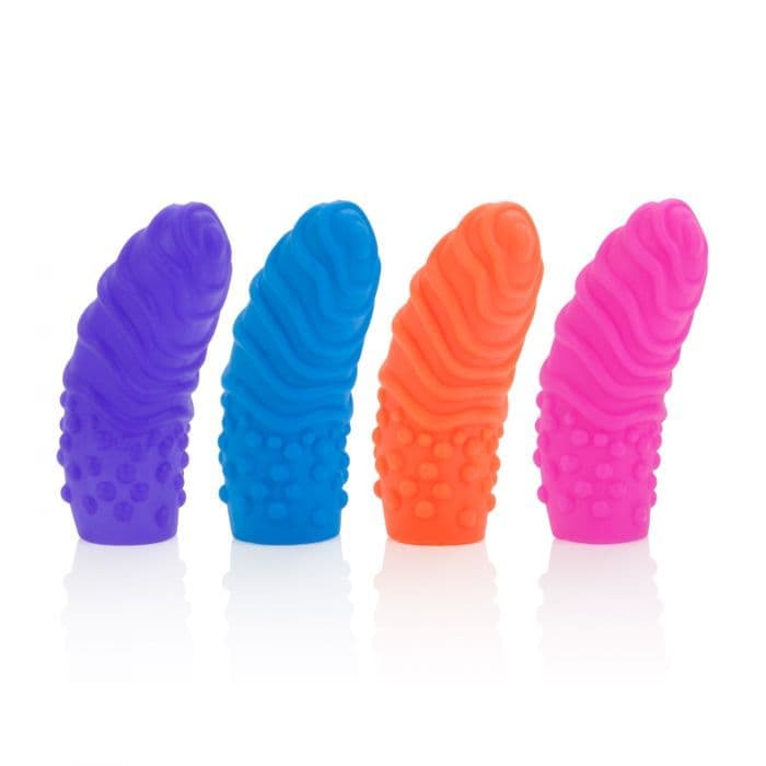 CalExotics Silicone Finger Swirls - Набор разноцветных насадок 5.8х2.5 см