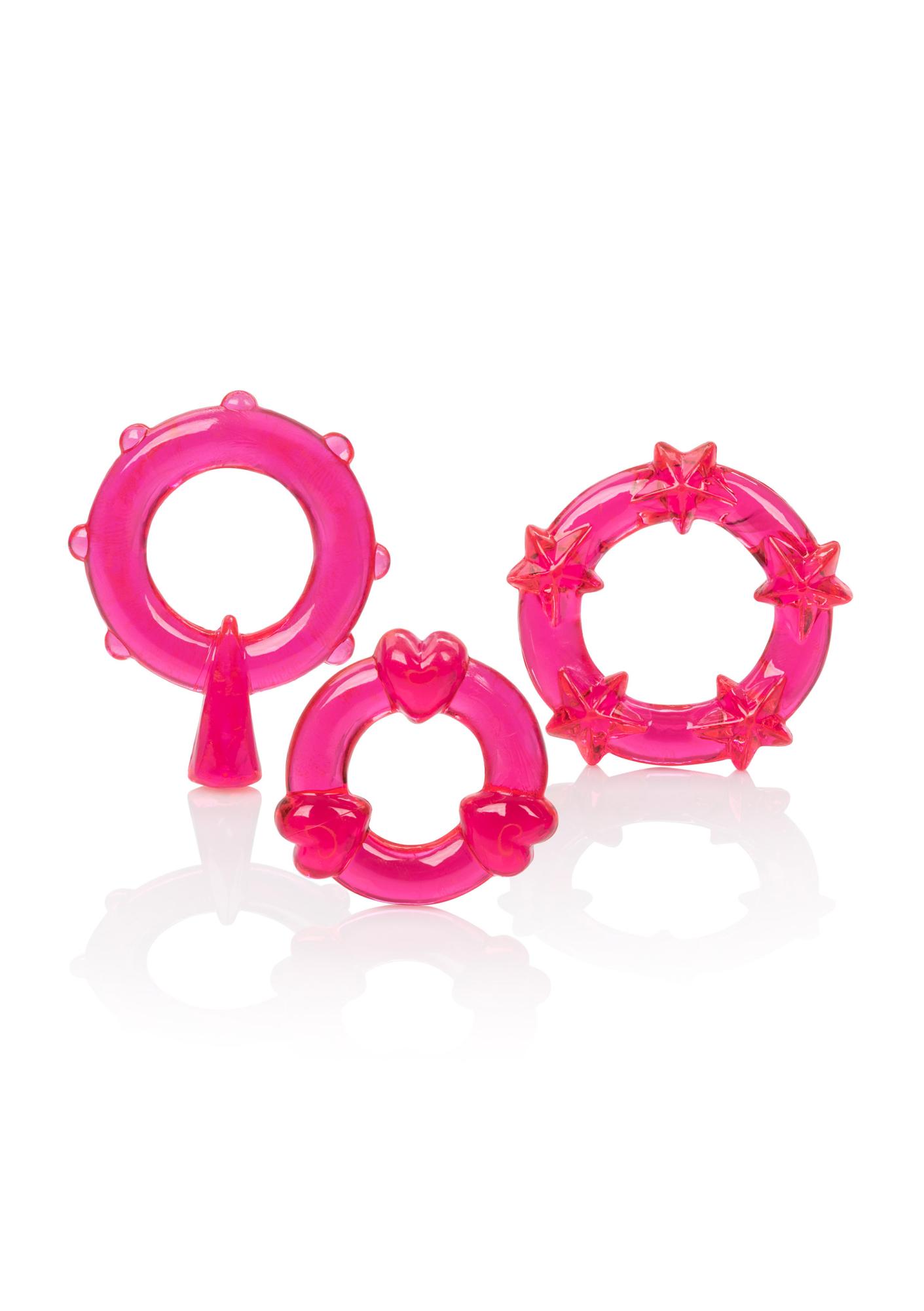 California Exotic Novelties - Red Magic C-Rings - Набор эрекционных колец, 3 шт