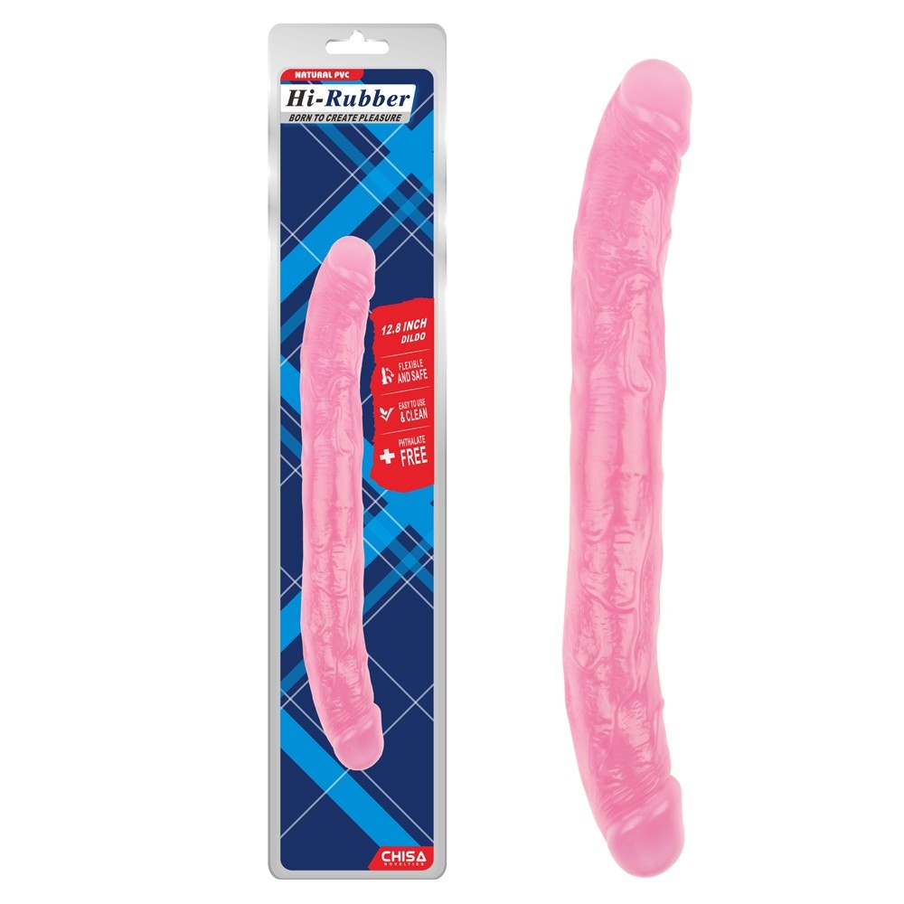 Chisa - Hi-Rubber 12.8 Inch DoubleDildo - Фаллоимитатор двусторонний, 32.5х3.5 см (розовый)