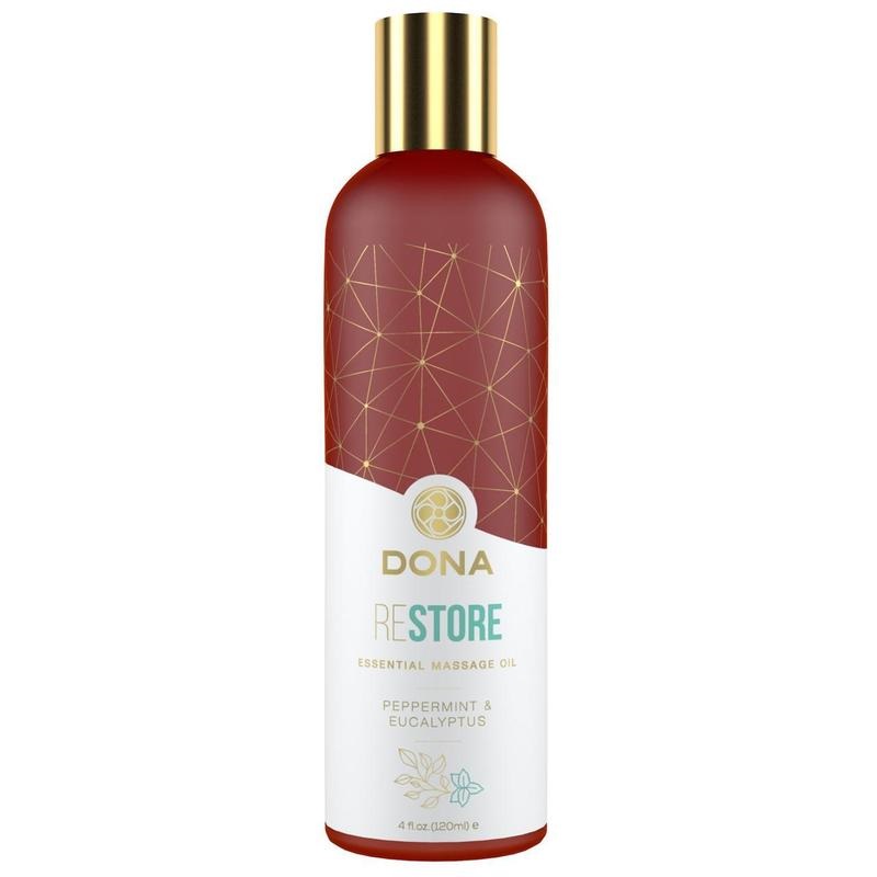 Dona Restore - Peppermint & Eucalyptus - Натуральна масажна олія, 120 мл