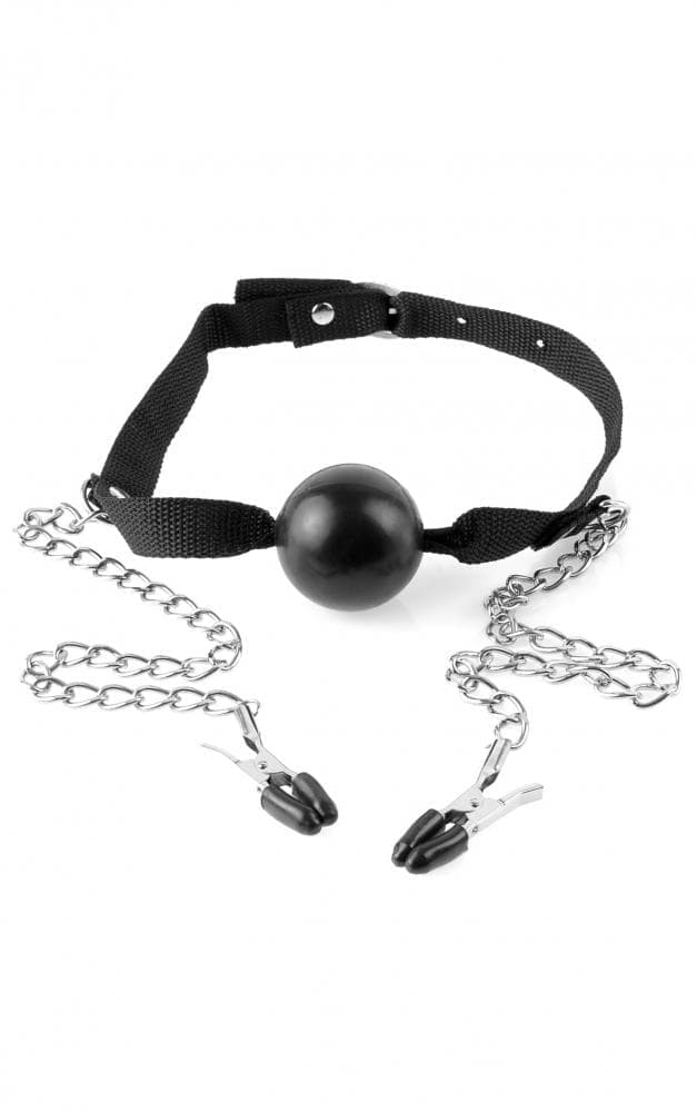 Fetish Fantasy Series Ball Gag & Nipple Clamps - Кляп с зажимами для сосков