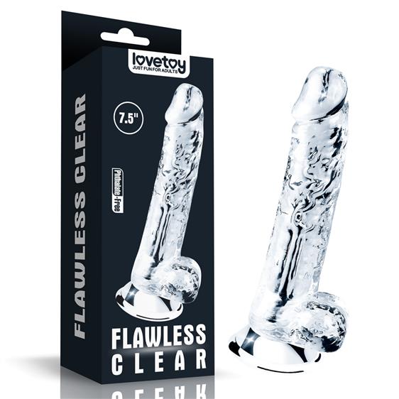 7.5'' Flawless Clear Dildo Clear - Фаллоимитатор, 19 см (прозрачный)