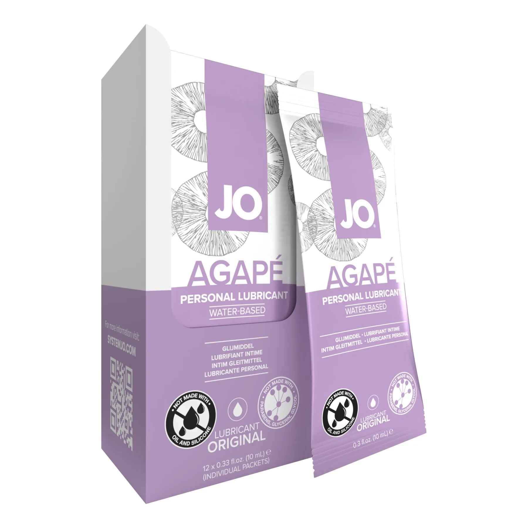 Foil Display Box - JO Agape Lubricant - Набор лубрикантов, 12 x 10 мл