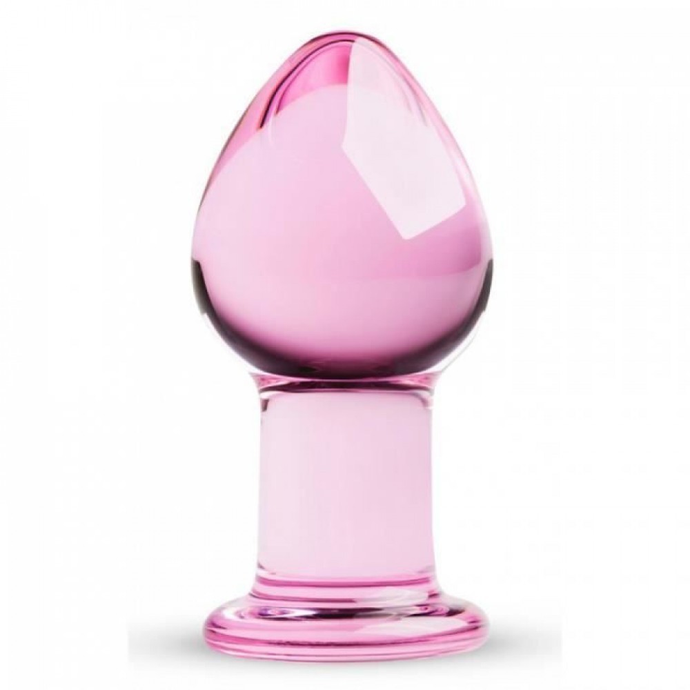 Gildo Pink Glass Buttplug No. 27 розовая анальная пробка из стекла, 8.5х4.3 см