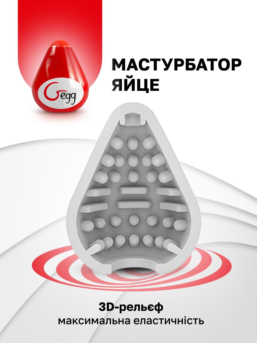 Gvibe Gegg Red - мастурбатор яйце, 6.5 см (червоний)