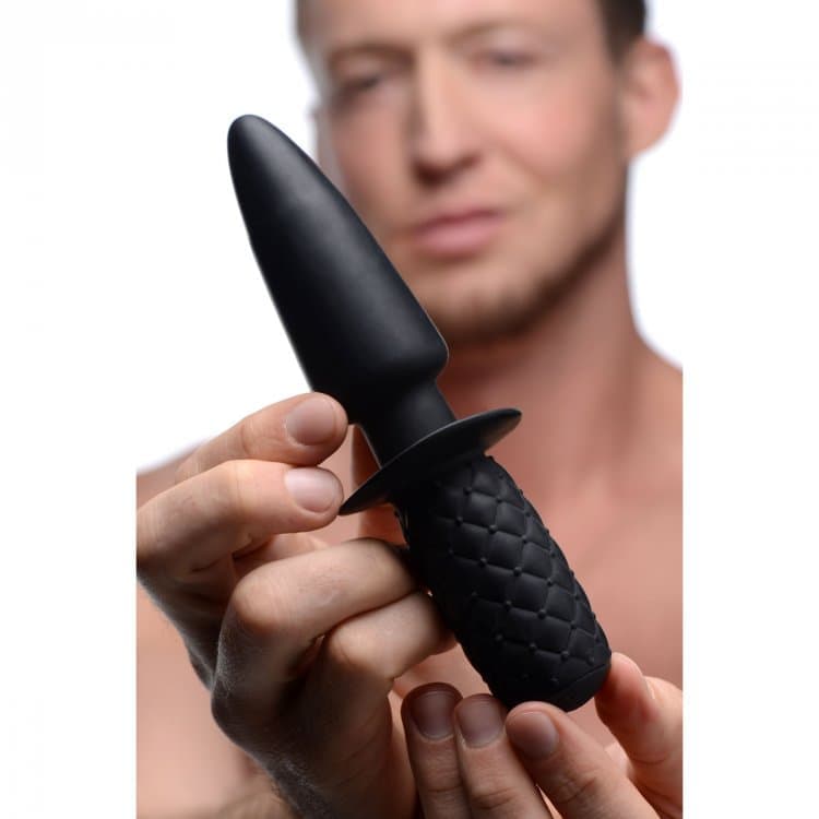 The Handler 10x Silicone Vibrating Thruster – анальний вібратор з рукояттю, 19х3.5 см.