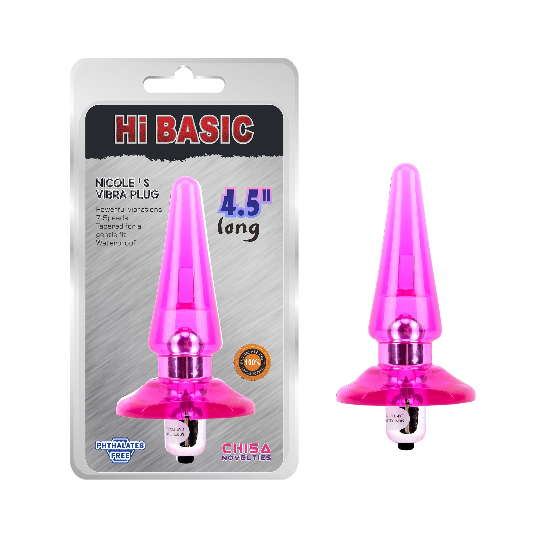 Анальна пробка - Hi-Basic Nicole's Vibra Plug 4.5" Pink