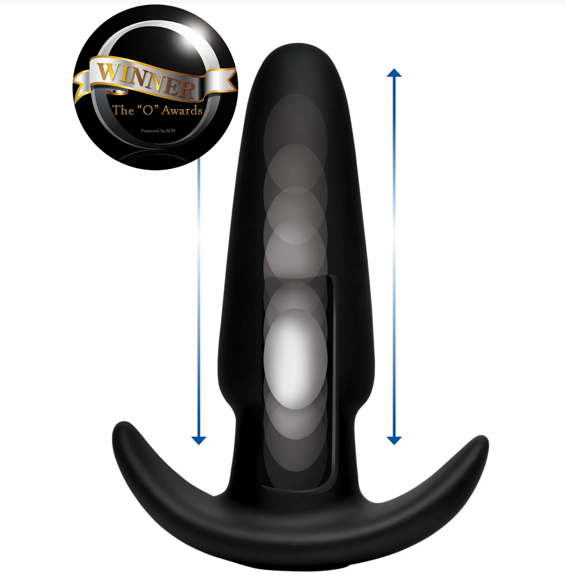 KineticThumping 7X Medium Anal Plug - Анальна пробка з поштовховими рухами, 13.3х4 см (чорний)