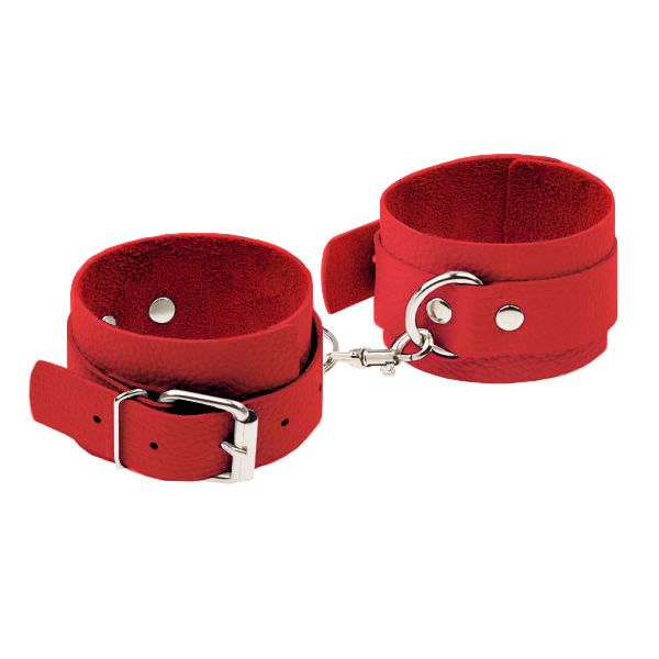 Leather Standart Hand Cuffs, Red - Наручники, 33 см (красный)