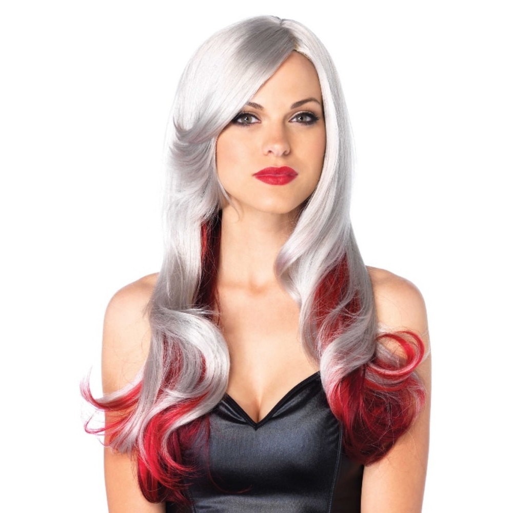 Leg Avenue-Allure Multi Color Wig Grey/Red - Двухцветный парик, серо-красный