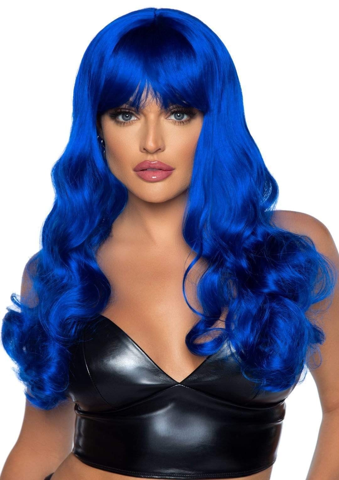 Leg Avenue-Misfit Long Wavy Wig Blue - Парик, ярко-синий