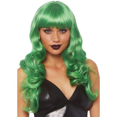 Leg Avenue-Misfit Long Wavy Wig Green - Парик, зелёный