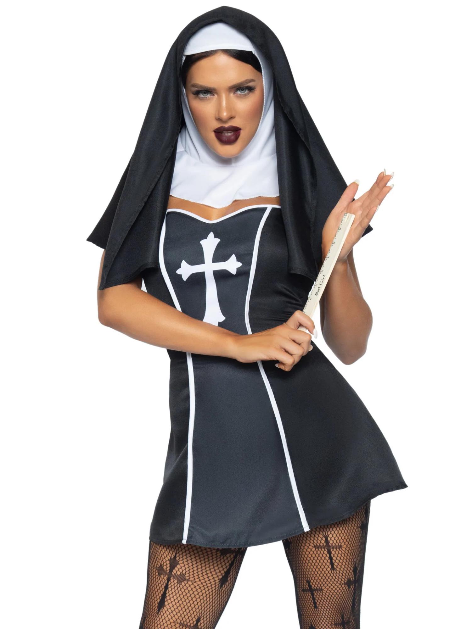 Leg Avenue - Naughty Nun - Сексуальный костюм монашки, XS