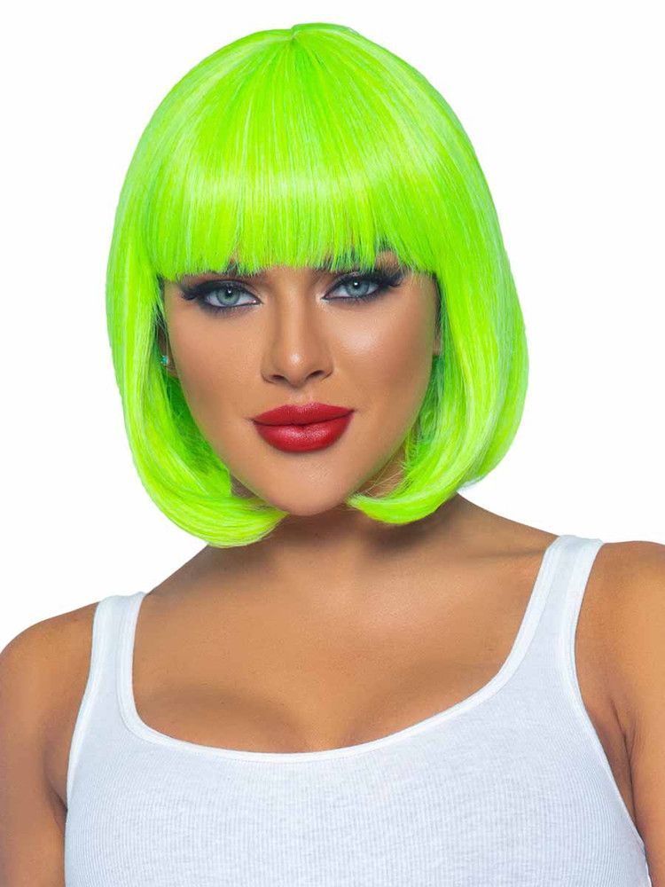 Leg Avenue - 12" Neon short bob wig Neon Green - Перука коротка (неоновий зелений)