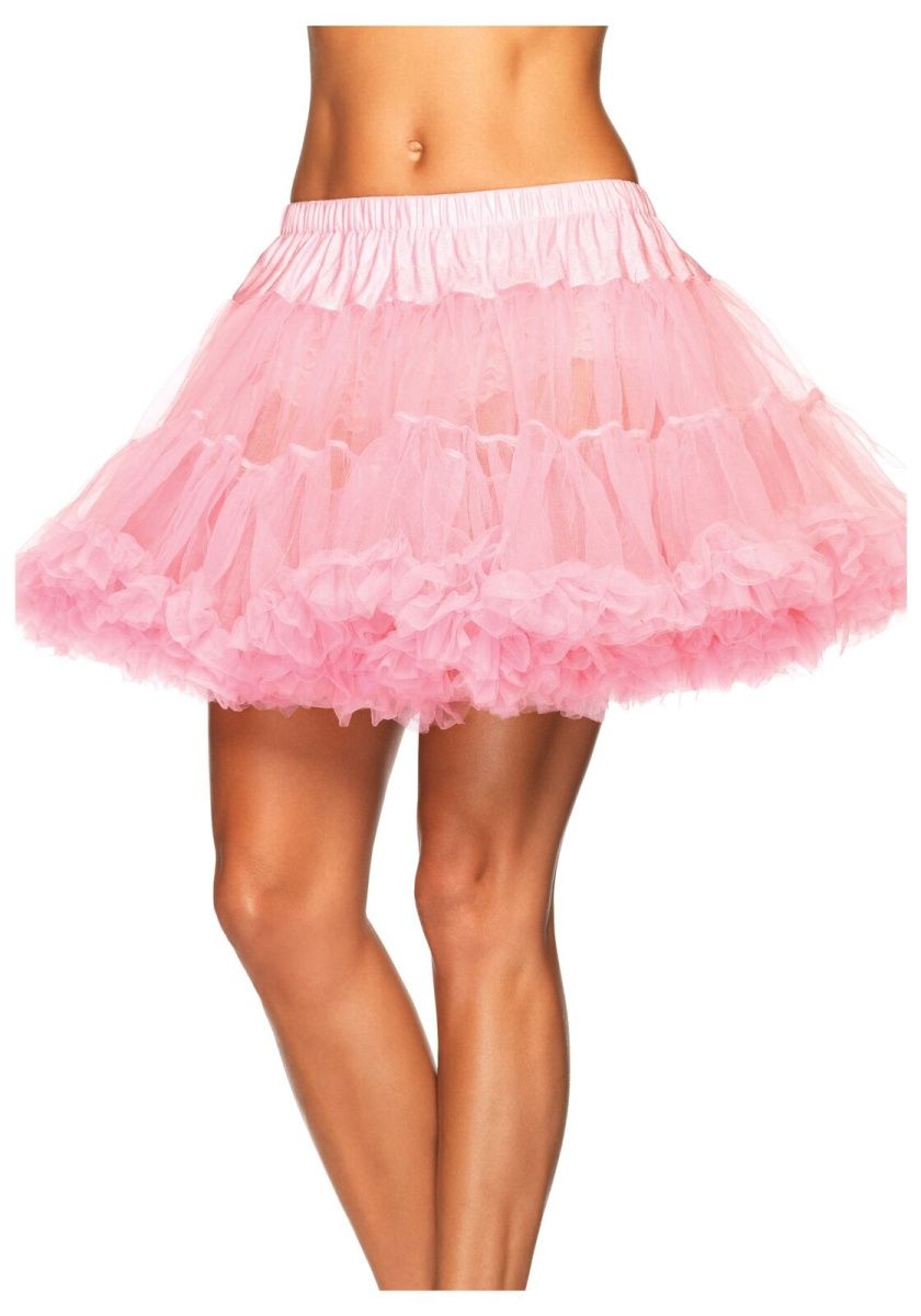 Leg Avenue Petticoat - Многослойная атласная юбка, One Size (светло-розовый)