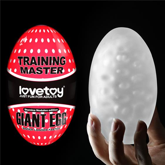 LoveToy Giant Egg Stamina Nodules Edition – мастурбатор яйце з рельєфом, 12 см (червоний)