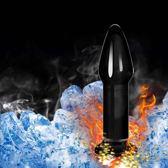 LoveToy - 5" Glass Romance Anal Plug Black - Анальная пробка, 12.2х3.5 см