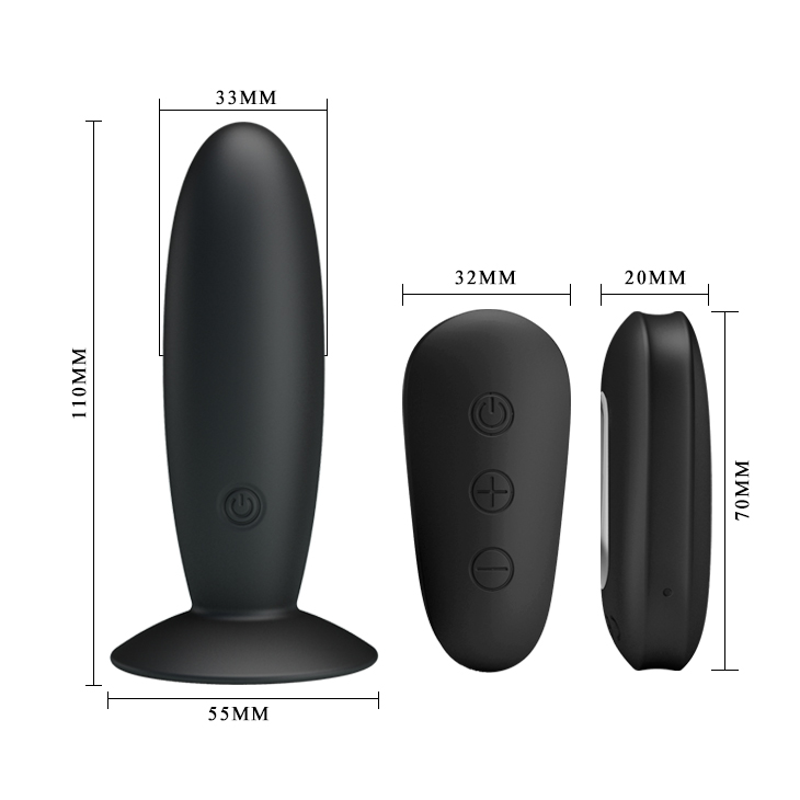 LyBaile Mr Play Super-Smooth Vibrating Butt Plug анальна вібропробка з дистанційним керуванням, 11х3.3 см