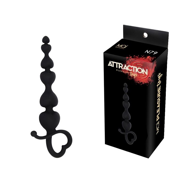 MAI Attraction Toys №79 - анальні намисто, 18х3.1 см (чорний)