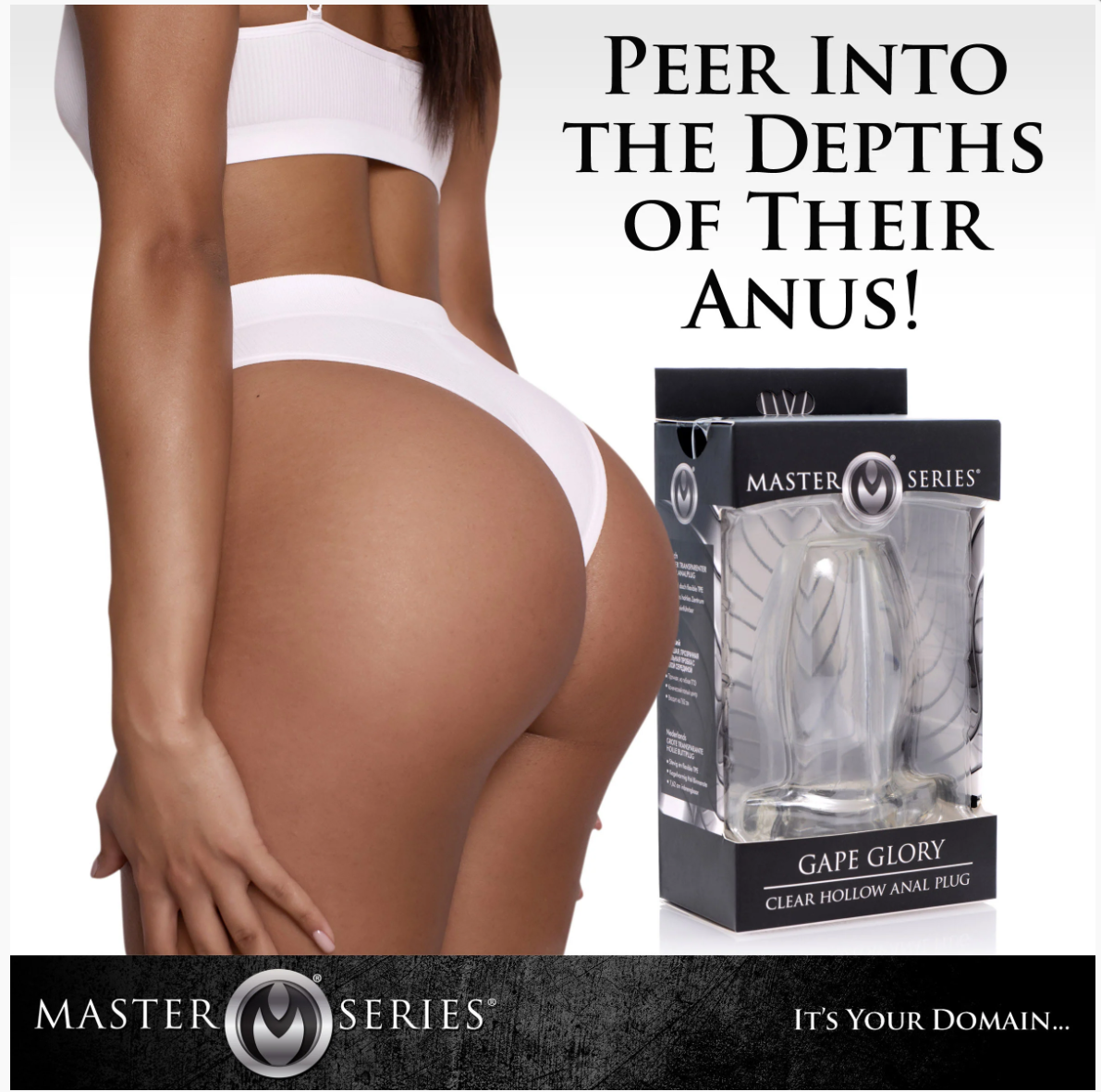 Master Series Clear Hollow Anal Plug - Порожня анальна пробка-тунель, 9,9 см (прозорий)