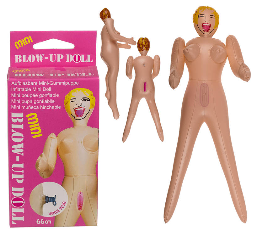 Mini Blow-Up Doll Blond Hair - Надувна міні лялька, 66 см (тілесний)