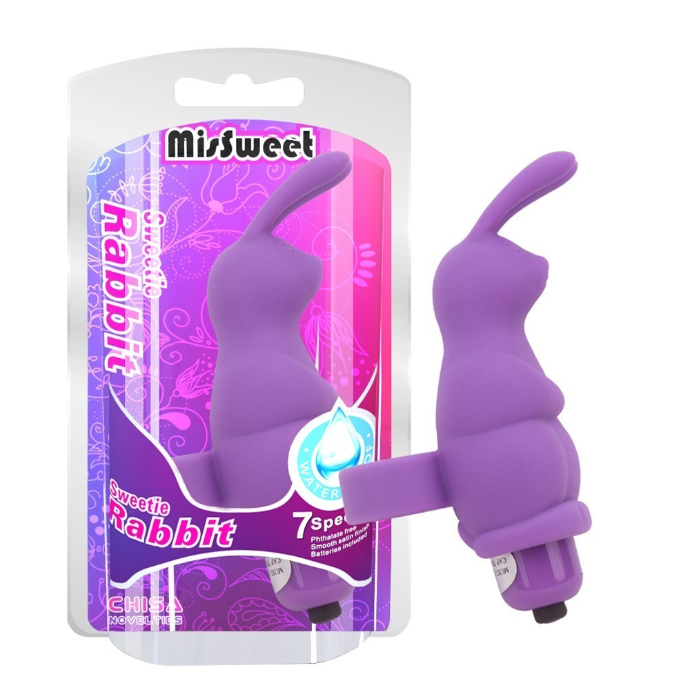 MisSweet Sweetie Rabbit Finger Vibrator Purple - Насадка на палець, 10 см (фиолетовый)