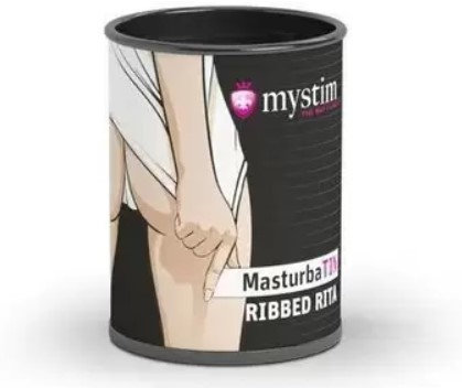 Mystim MasturbaTIN Ribbed Rita - Мастурбатор, 4.4х1.4 см (білий)