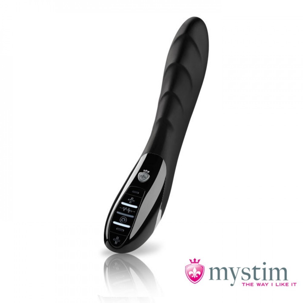 Mystim Sizzling Simon eStim - Вібратор з електростимуляцією, 17х4 см. (чорний)