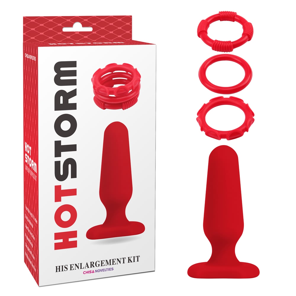 Набір іграшок (анальна пробка та ерекційні кільця) - Hot Storm His Enlargement Kit