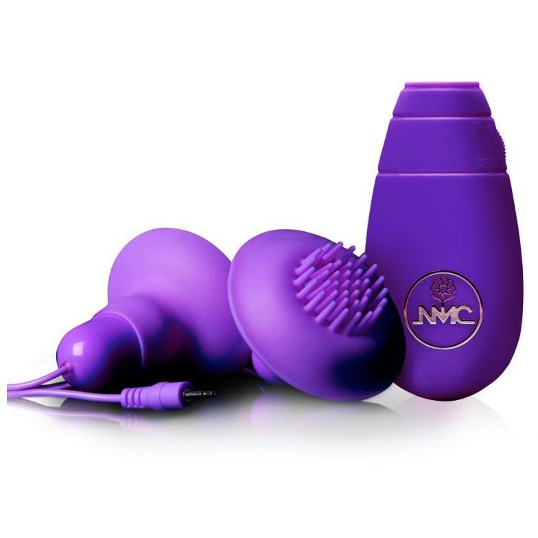 Orion Double Double Nipple та Clitoris Stimulators - Помпа для сосків з вібрацією та пультом ДК, 7х7 см