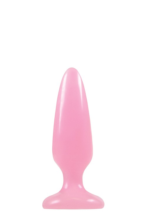 NS Novelties Firefly Pleasure Plug Small - анальная пробка светящаяся в темноте, 8,1х2,8 см (розовая)