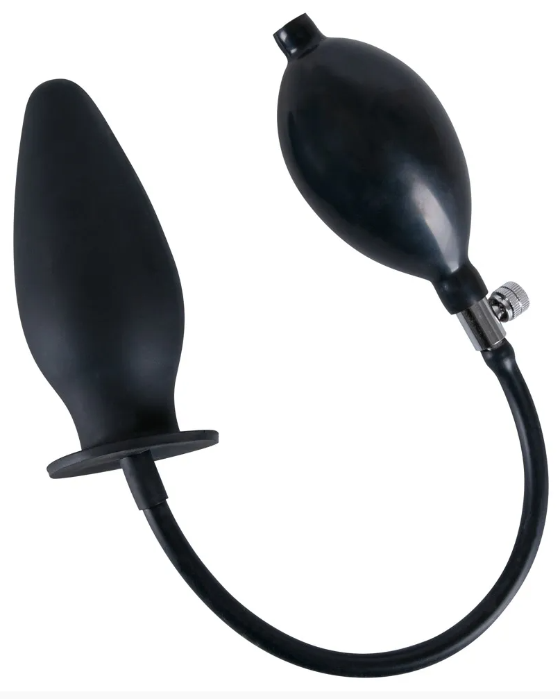 Orion True Black Inflatable Anal Plug - надувная силиконовая анальная пробка, 11,5х4.5-9 см (черный)