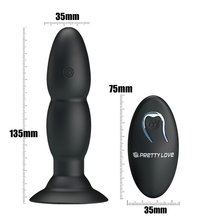 Анальна пробка з вібрацією, обертанням та пультом Dorcel Spin Plug, 12.2х3.8 см