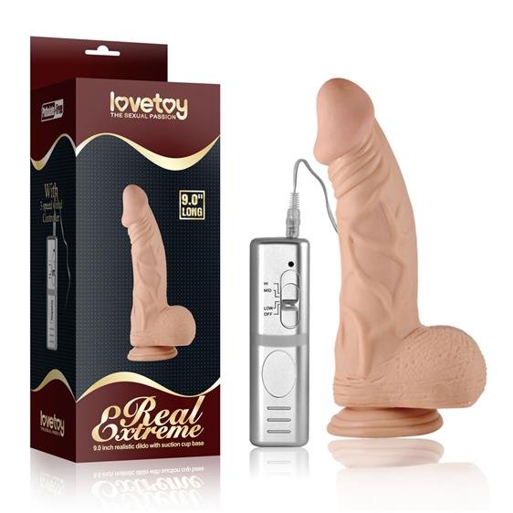 Вібратор - Real Extreme Vibrating Dildo 9"