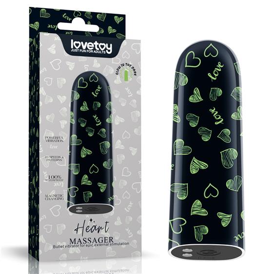 Вибропуля - Rechargeable Glow-in-the-dark Heart Massager