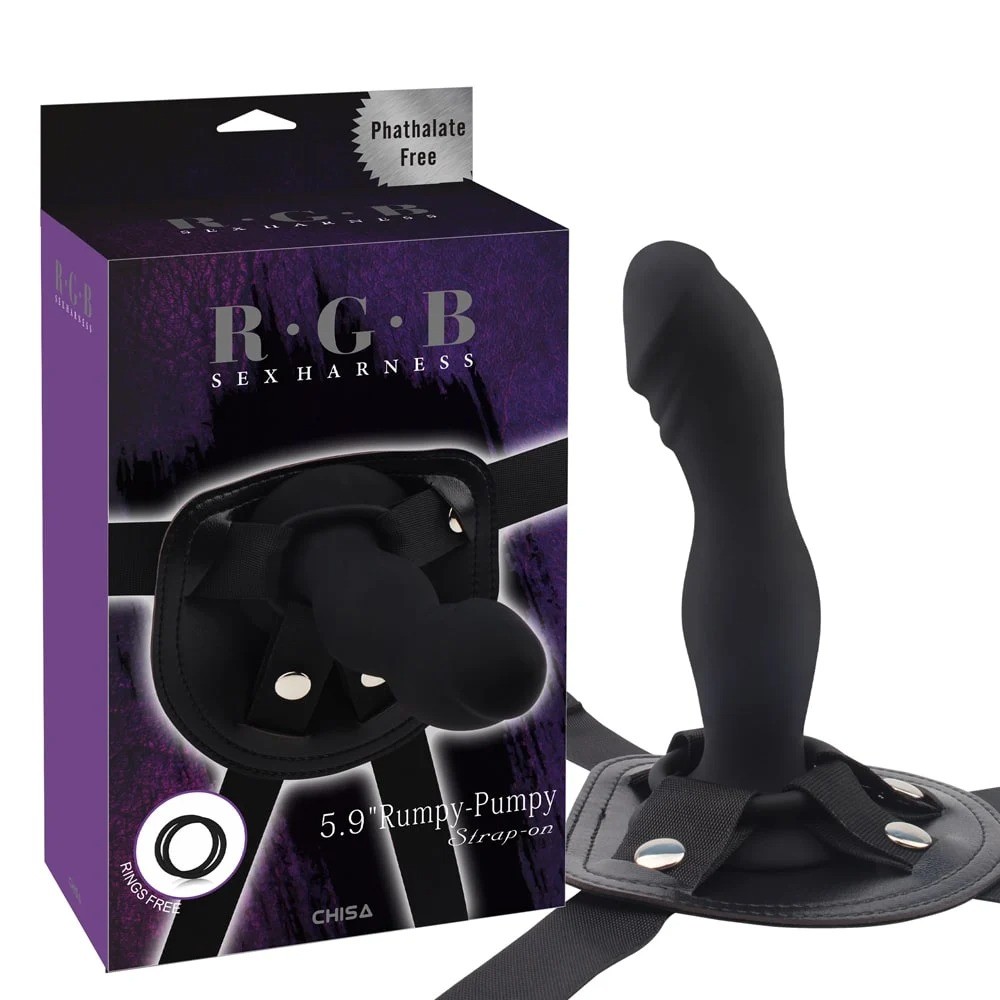 RGB Rumpy-pumpy Strap-On - страпон со съемным силиконовым фаллоимитатором, 15х3.5 см