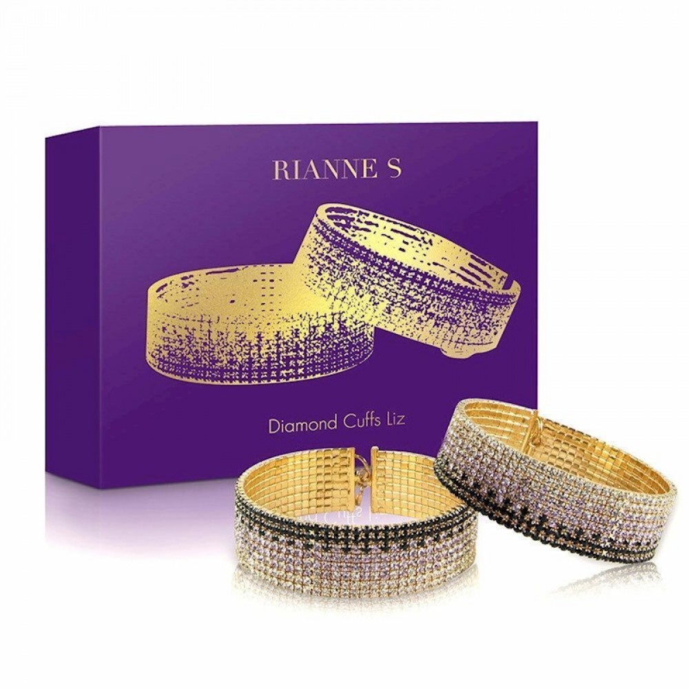 Rianne S: Diamond Cuffs - лакшери наручники-браслеты с кристаллами, (золотистый)