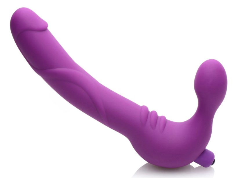 Royal Revolver Vibrating Strapless Silicone Strap On Dildo - Безремневой страпон с вибрацией, 24.7х3.8 см