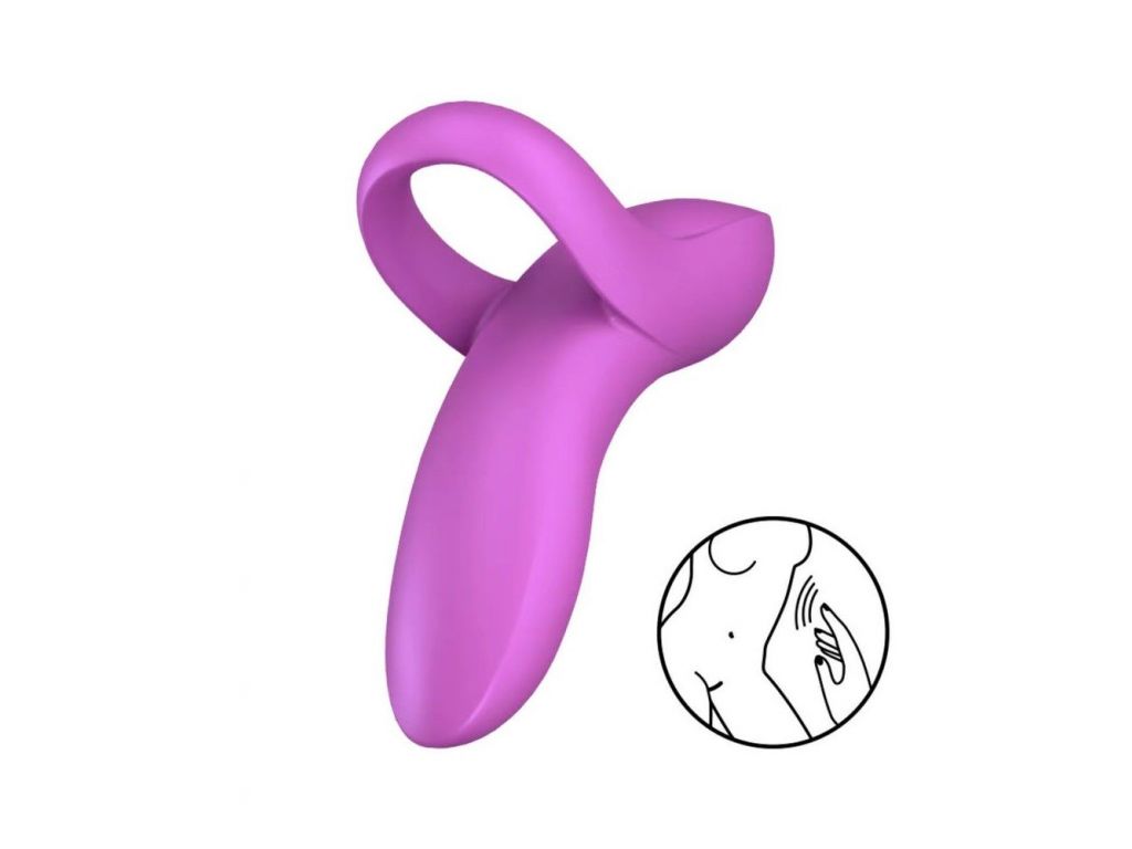 Satisfyer Bold Lover - Вибратор на палец, 9.3х4.5 см (розовый)