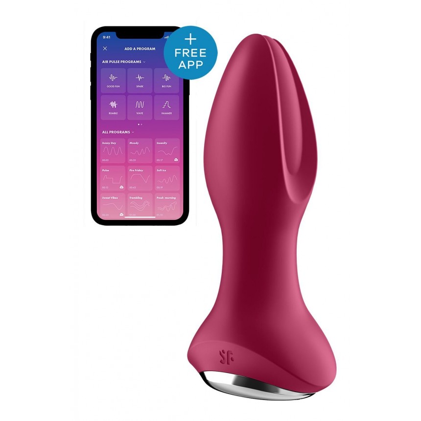 Satisfyer Rotator Plug 2+ - Анальная пробка с вращением, 12.8х3.6 см (красный)